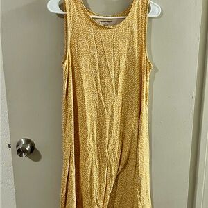 Amazon Essentials Yellow Patterned Midi Dress